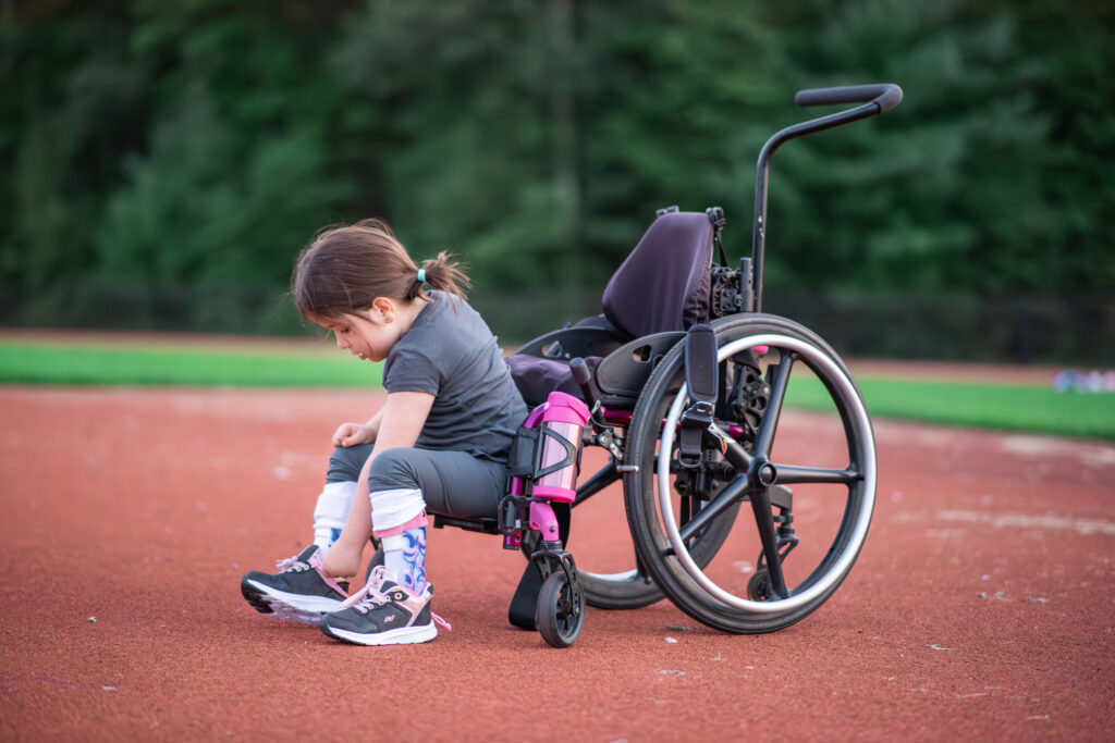 Young girl with Spina Bifida.